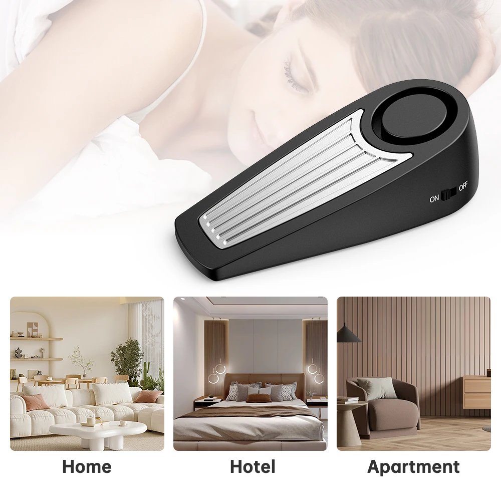 Camluxy 130dB Door Stop Alarm Portable Security Detection for Home Wedge Shaped Door Stopper Alert System Personal Defense