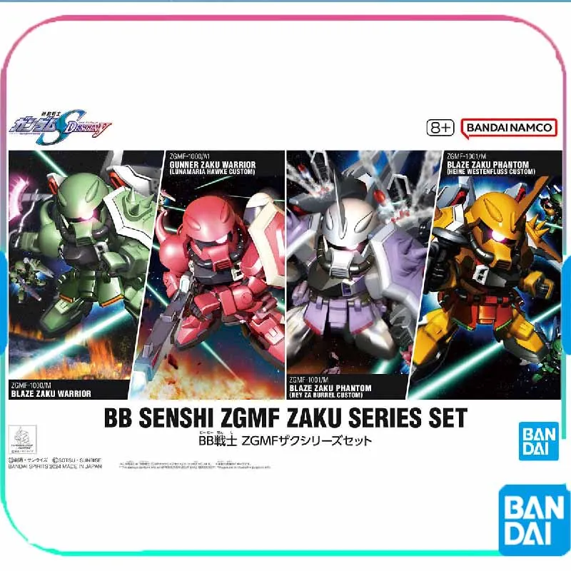 

Bandai Original GUNDAM BB SENSHI ZGMF ZAKU SERIES SET Anime Action Figure Assembly Model Toys Collectible Model Ornaments Gifts