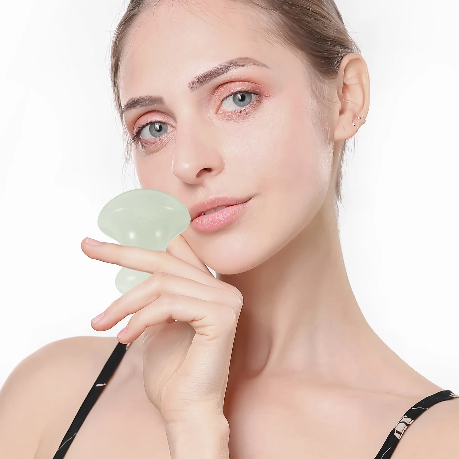 

Mushroom-Shaped Facial Scraping Massager Gua Sha Scraper Green Ergonomic Design Body Care Tool Scraping Therapy Roller Facial