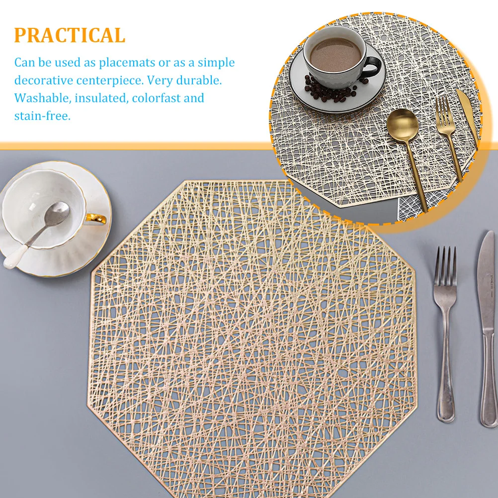 

2Pcs Creative Placemats Modern Hollowed Table Mat Non Slip Insulated Heatproof Dining Table Decor Pad Gift Choice