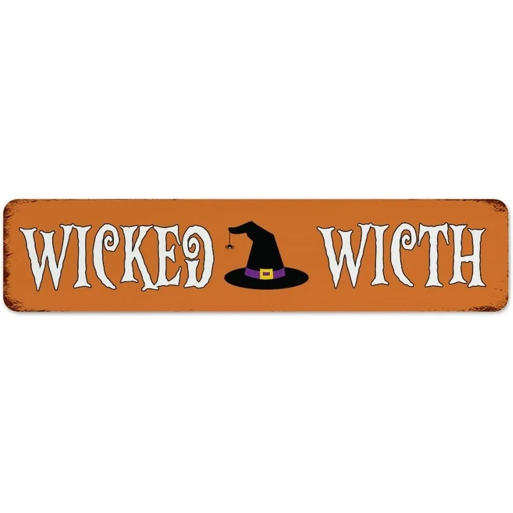 1pc Custom Wicked Witch Halloween Personalized Metal Sign Haunted House Wall Decor Entryway Garage Pubs Club Only for Decoration