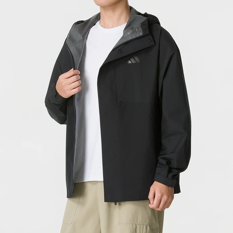Adidas Comfortable, Versatile, Windproof Hooded Zip-Up Raglan Long-Sleeve Jacket for Men KS7695