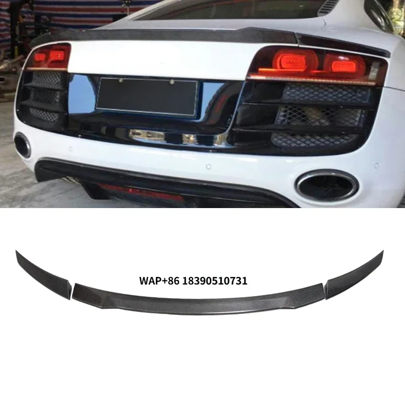 

R8 3pcs Carbon Fiber Rear Spoiler Wing for Extension R8 Gen1 2008-2015