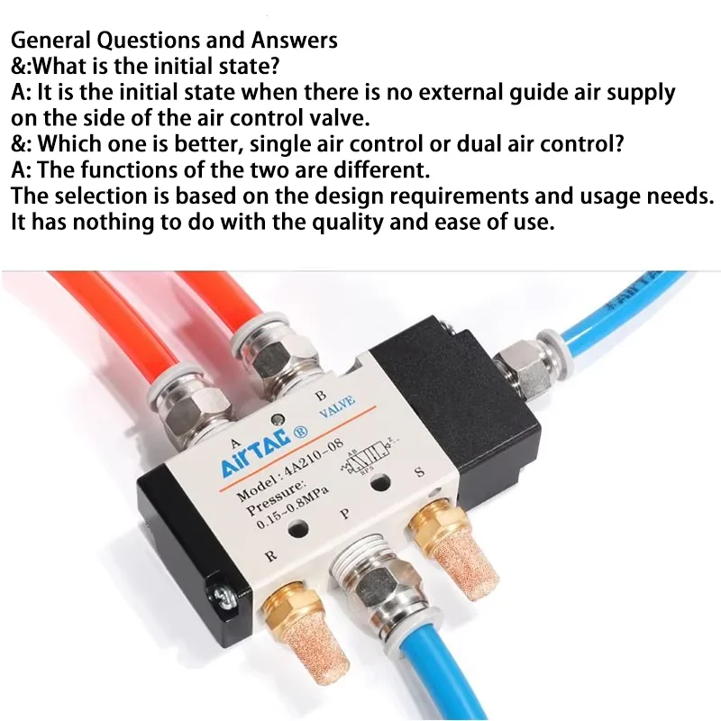 Airtac 4A110/120/210/220/310/410 Original Airtac Pneumatic Control Valve  Two-Position Five-Way Reversing Valve