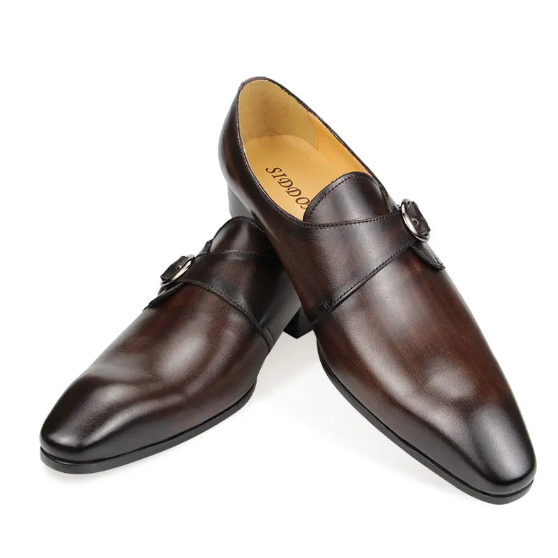Popular Men Leather Shoes Comfortable Loafers Casual Daily Office Shoes  Decorate Buckle Handcrafted Pointed Toe Male's Footwear
