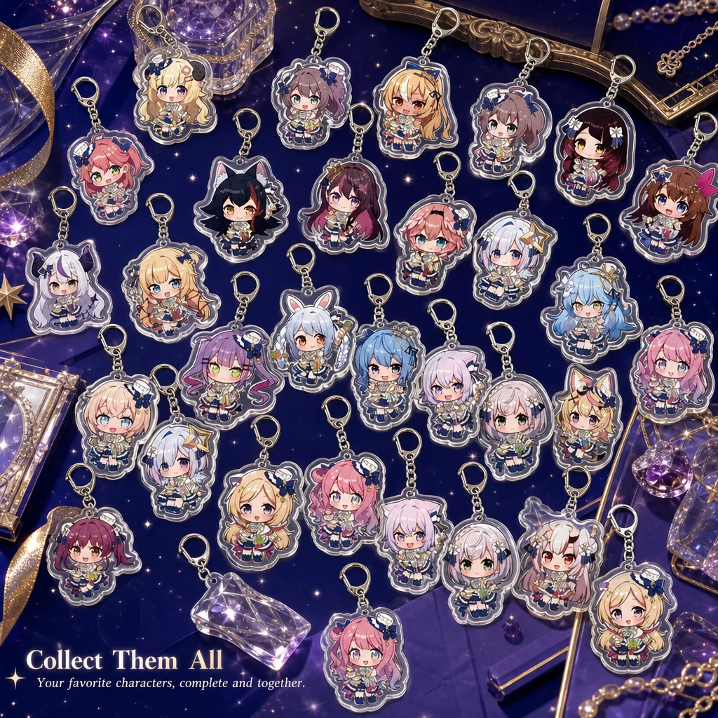 Anime VTuber Student Acrylic Keychain Cute Pendant Drop Shipping Gift Wholesale Bulk Direct Custom Novelty Lovely Mini Cartoon