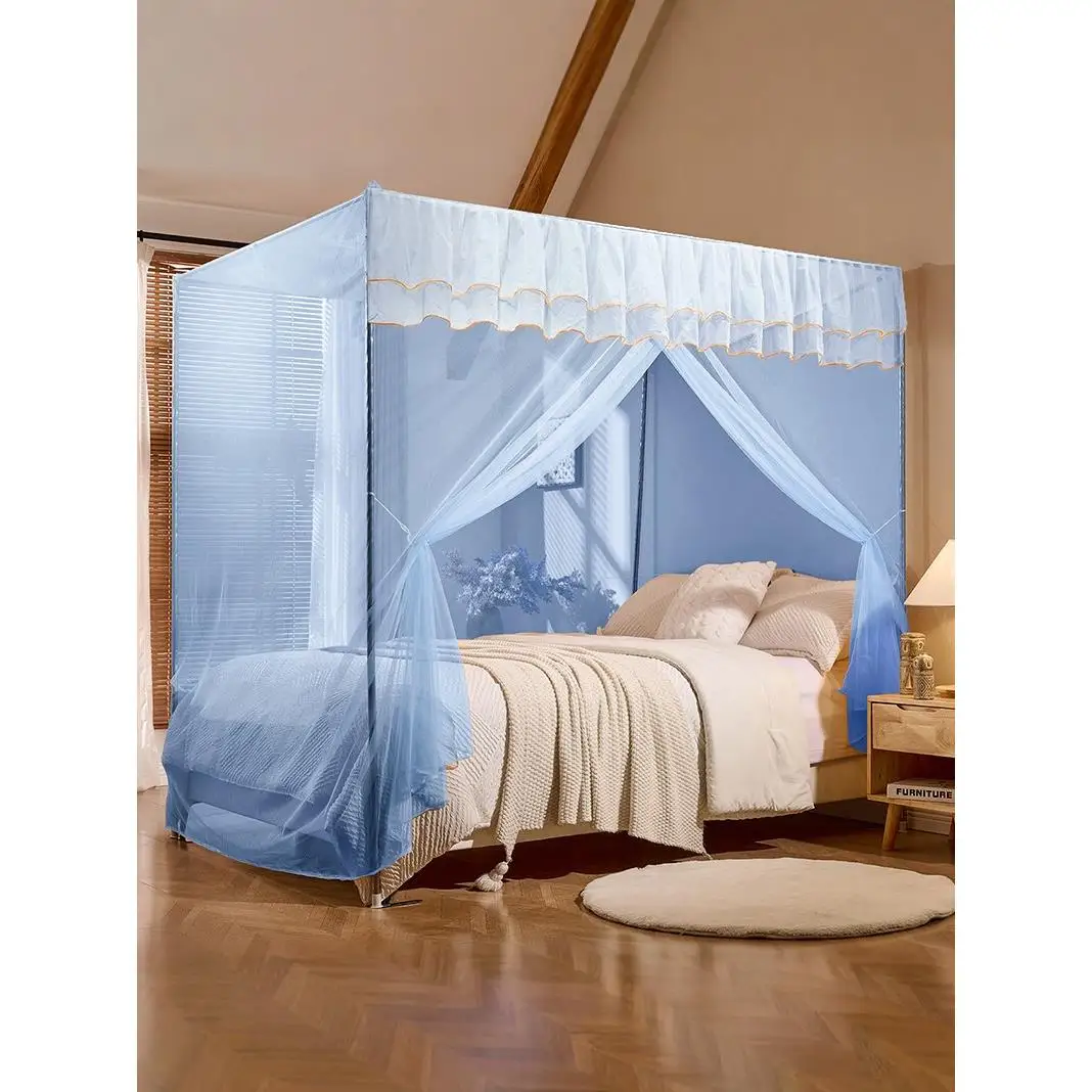 

Thickened Single Door Full Cover Dustproof Bedroom Mosquito Net Iron Frame No Installation Required Universal Household Mosqu...