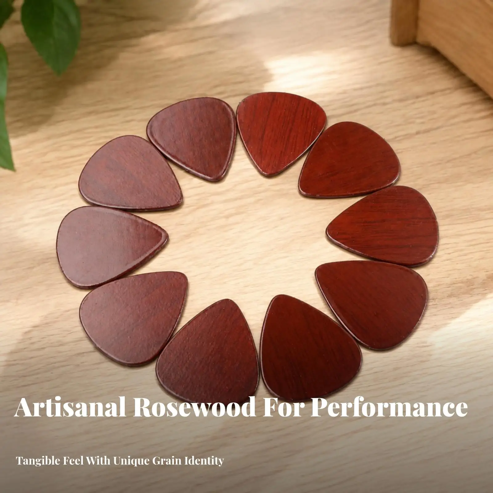 10 Pieces Acoustic Teardrop Guitar Pick | 1mm Profile, Lightweight Compact Design, Wood Look Guitar Pick, for Practice
