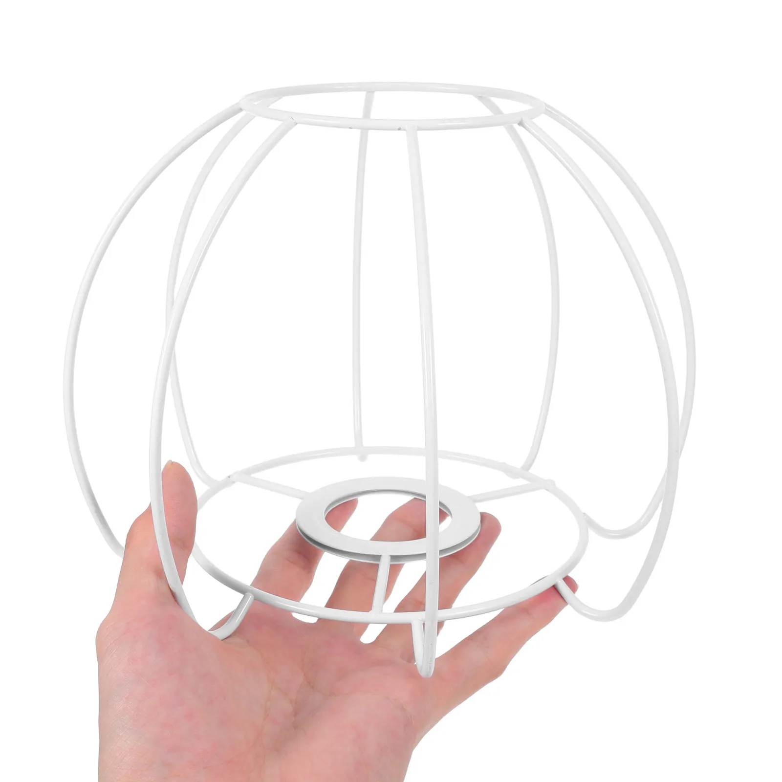 Handmade French Vintage Lamp Frame Metal Crystal-Like Cage DIY Pendant Light Shade for Farmhouse Industrial Rustic Home Decor