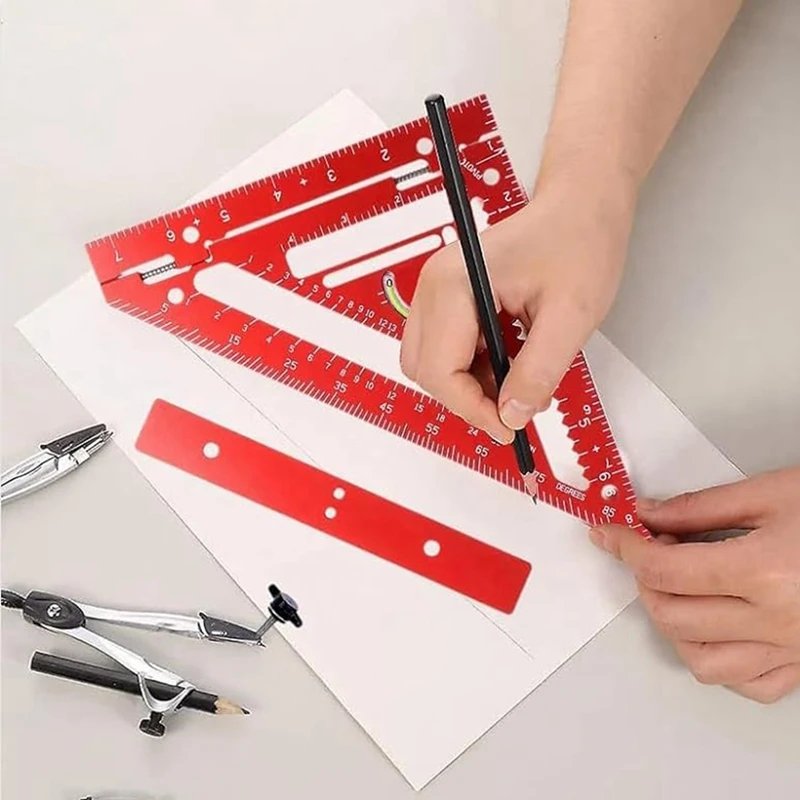 4Pcs Innovative Rafter Square Tool, Rafter Square Tool,Rafter Square,High Precision Triangle Ruler With Jig Block