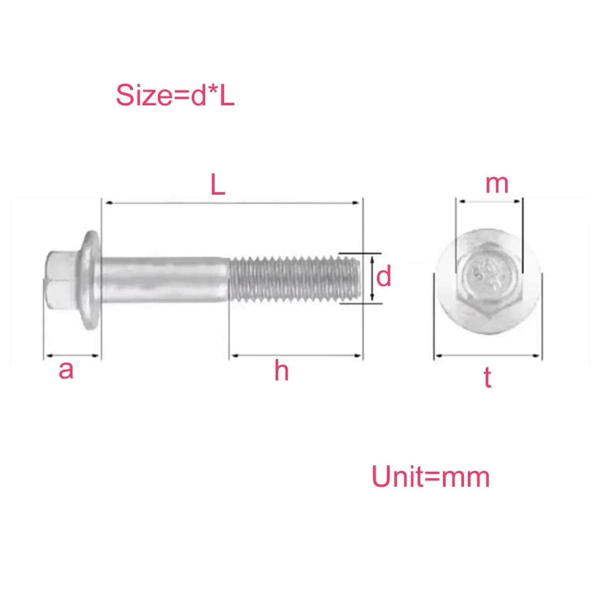 

10.9 Grade Dacromet External Hexagonal Flange ScrewM6M8M10M12M14M16