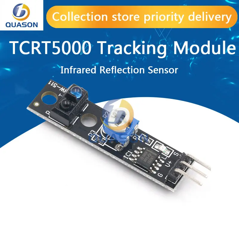 TCRT5000 Infrared Reflection Sensor Line Track Module Digital Switch Output LM393 Comparator 3.3V With Potentiometer Adjustable