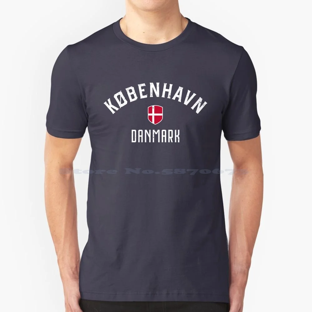 Danmark-Copenhagen Denmark T Shirt 100% Cotton Tee Copenhagen Danmark Denmark Danish Flag Souvenir Vintage Travel Holidays