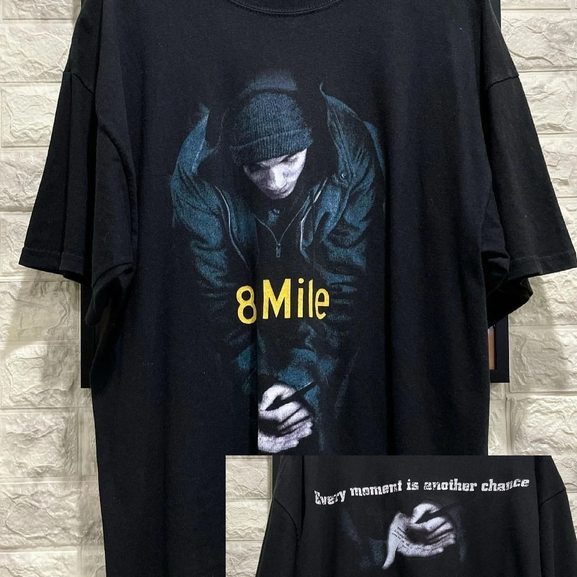 

8. Миль Underground Amy Amr OG Movie Хлопковая мужская футболка с принтом Американская футболка в стиле ретро с коротким рукавом Мужская и женская