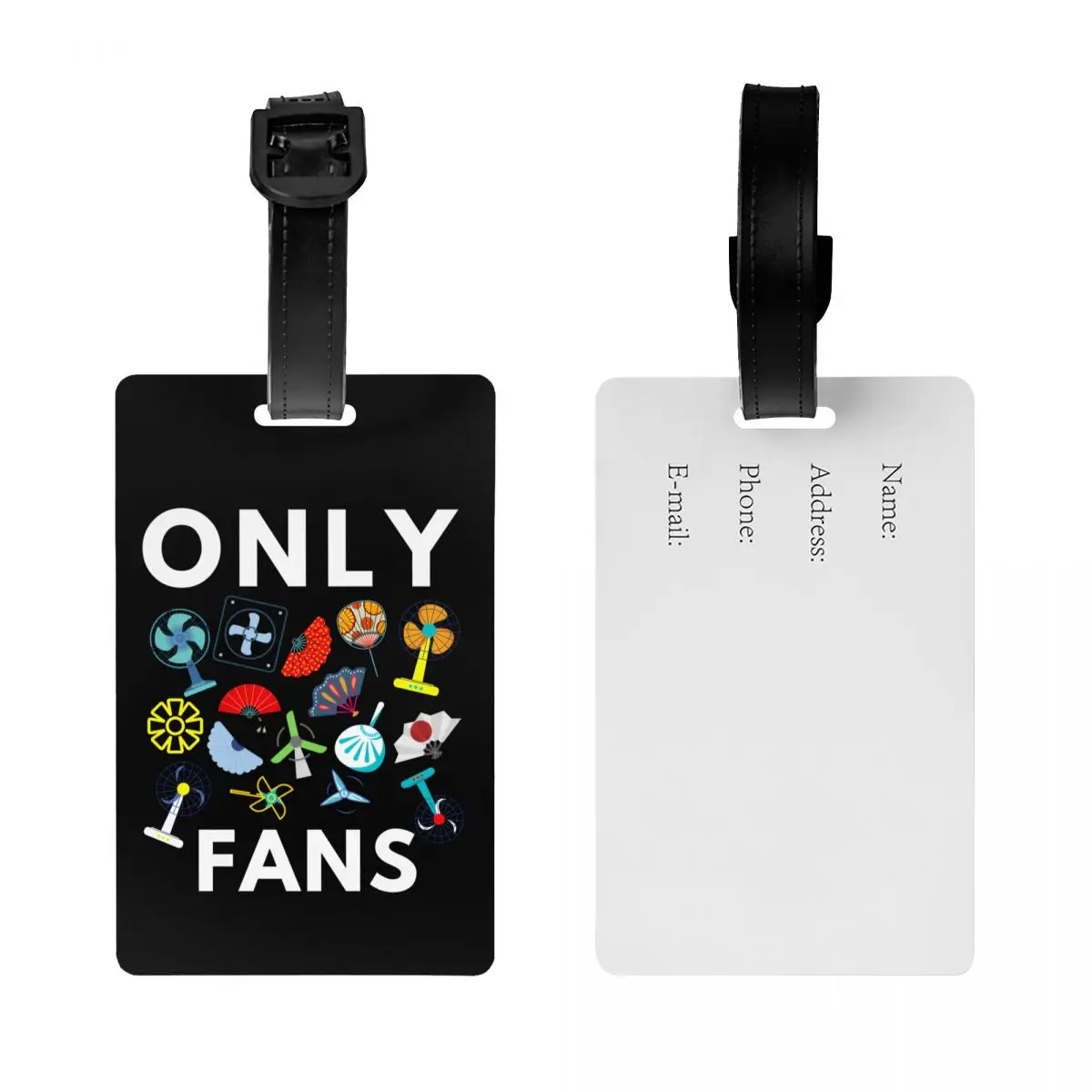 Only Fans Funny Meme Luggage Tag Sarcastic Humor Travel Bag Suitcase Privacy Cover ID Label