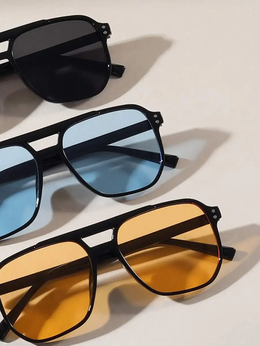 

3 Pairs Mens Classic Retro Sunglasses Multicolor Fashion Casual Outdoor Travel Beach