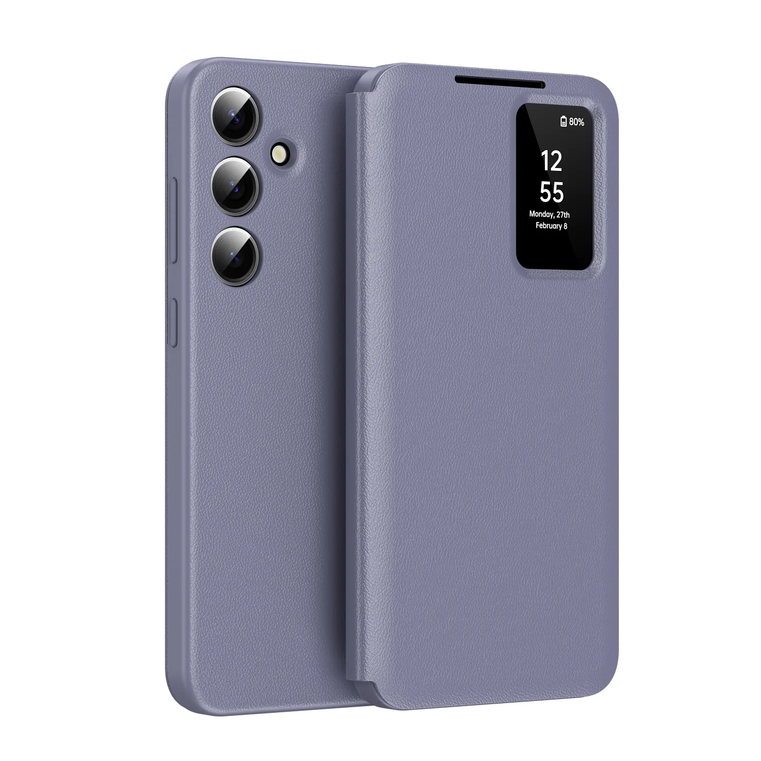 

For Samsung Galaxy S25 S24 S23 S22 Ultra Smart LED Flip Case-S-View Display with Card Pocket Transparent Window Phone Cover