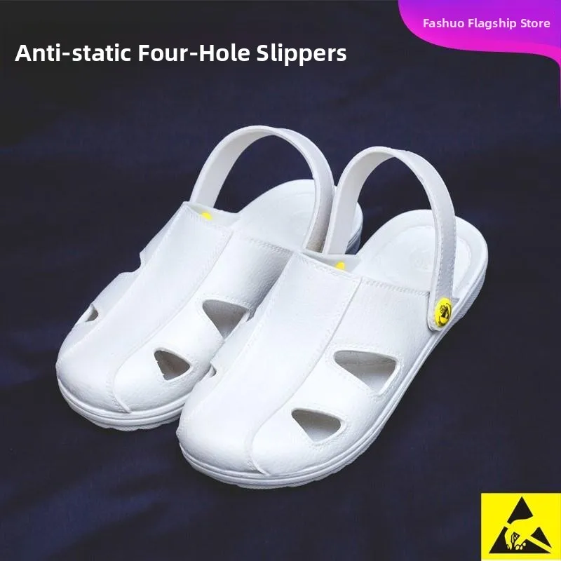 Anti-Static Slippers for Men And Women Home Work Protection Sandals Breathable Shoes ESD LoSli Black Summer Slip-On Shoes