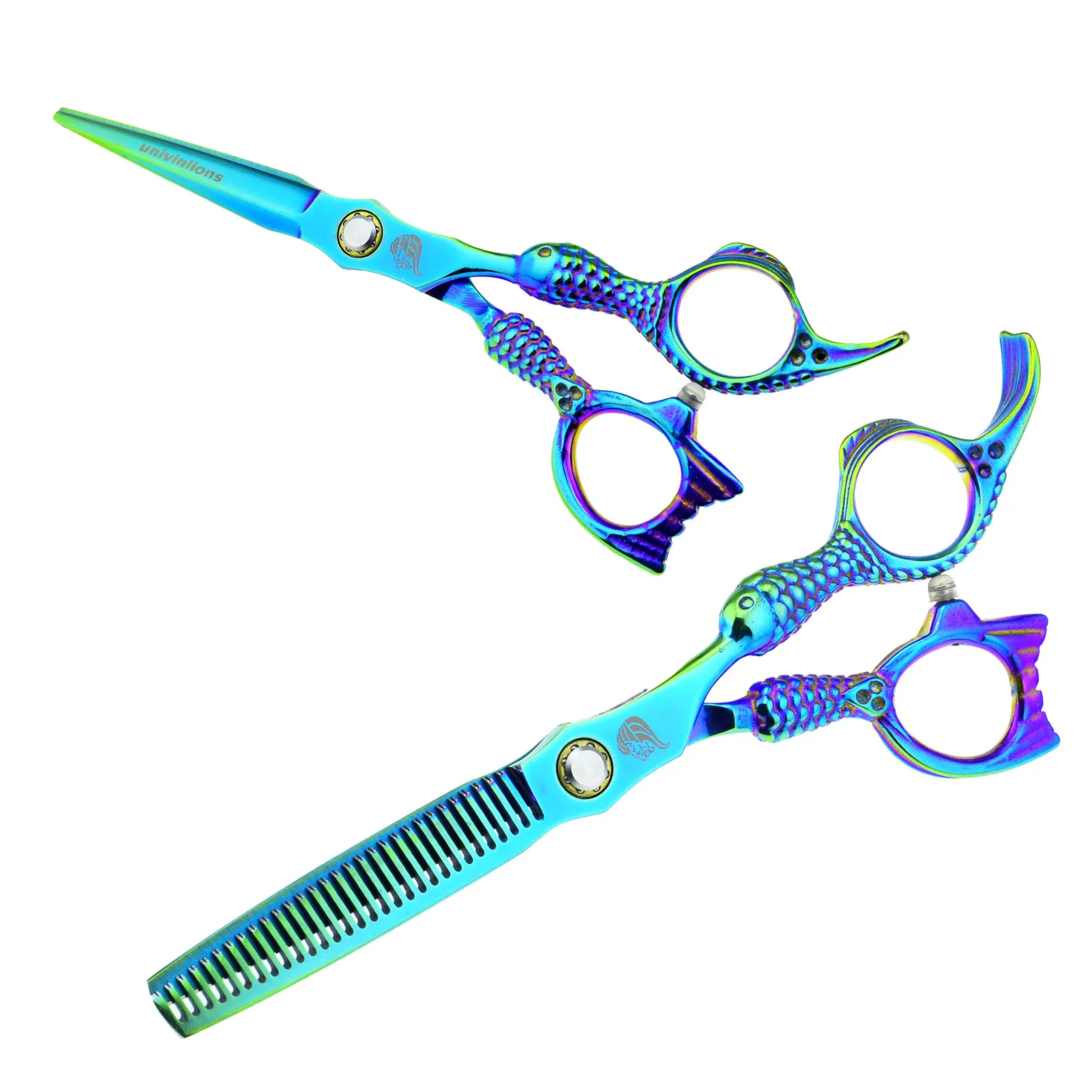 

6.0" Shiny Gradient Professional Hairdressing Scissors Barber Thinning Cut Hair Scissors Japanese Shear Pet Grooming Dog Cat