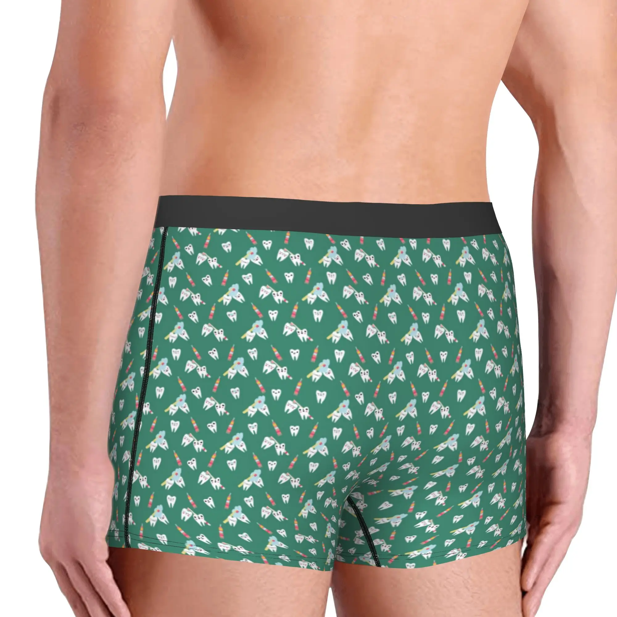 Cute Cartoon Smiling Teeth Dental Underwear Male Printed  Boxer Briefs Shorts Panties Soft Underpants