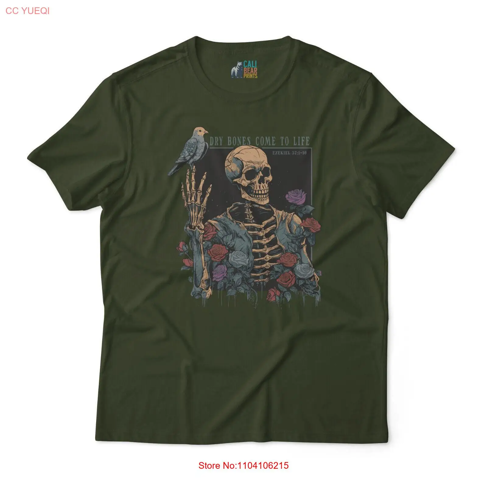 Dry Bones Come to Life Skeleton T-Shirt - Ezekiel 37:1-10 - Unique Graphic Tee