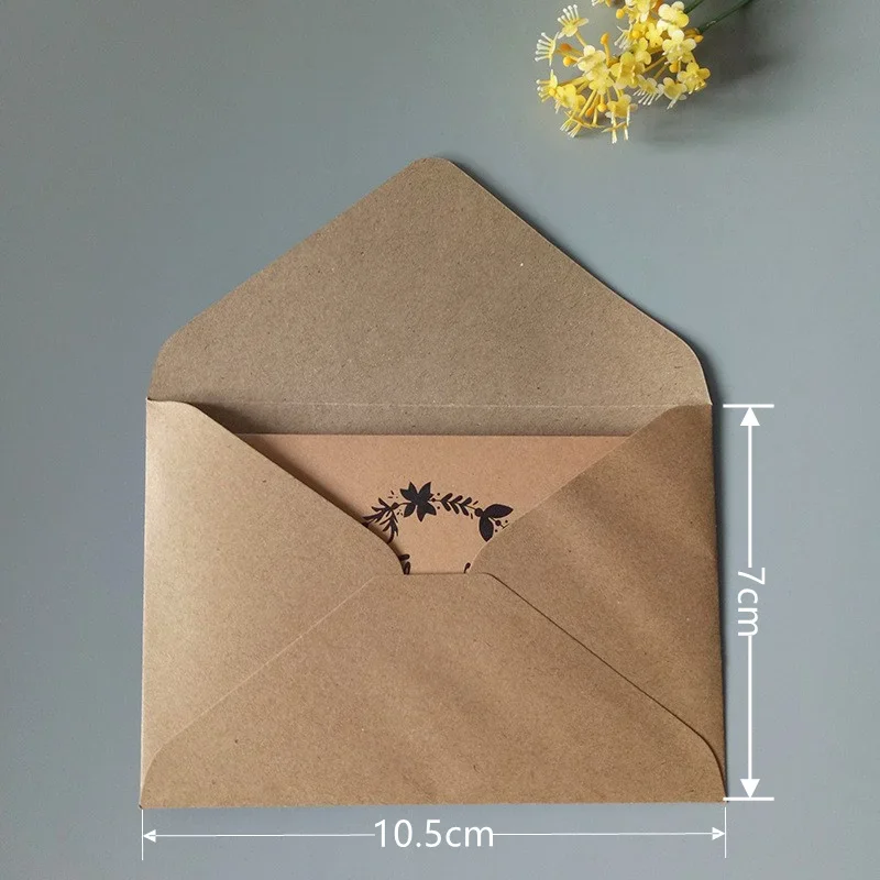 10/30/50pcs Simple Retro Kraft Paper Envelope 10.5x7cm C6 Envelope Creative Kraft Paper Greeting Card Packaging Bag Envelope