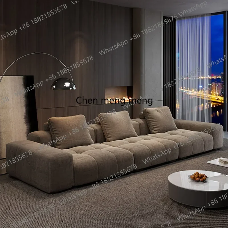 Luxury Nordic fabric sofa retro cream wind straight row corner size apartment living room  module sofa combination Modern home