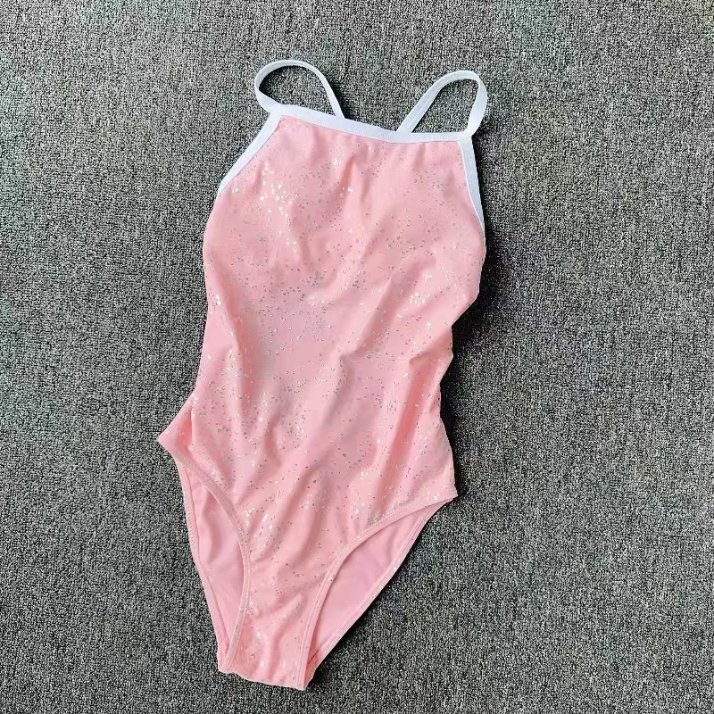 

Amber Women's Triangular Swimsuit Gold Foil Thermal Spring with Chest Pad Professional Training Swimsuit Quick Dry