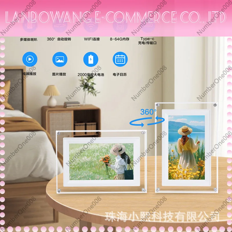 7 Inch Digital Photo Frame WiFi Digital Picture Frame Cloud Photo Frame Remote Sharing for Home Office Gift