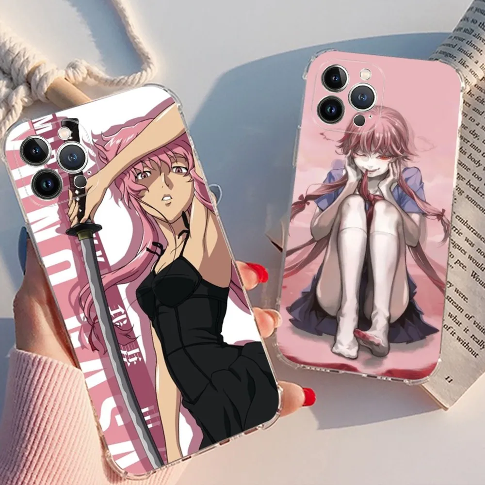 Anime Future Diaries Phone Case For iPhone 15 13 14 Pro Max XS XR 12 11 Pro 13 Mini 6 7 8 Plus Clear Back Cover Capa