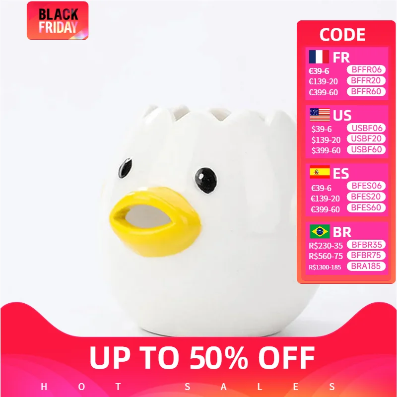 

Cute Chick Ceramic Egg White Separator Creative Yolk Separator Egg Protein Separator Baking Tool