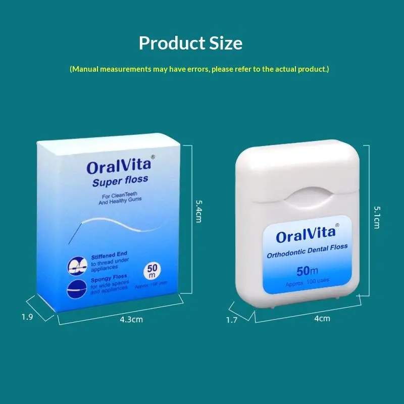 10Roll 50m Dental Floss Toothpick Water Expanded Orthodontic Flosser Multifunctional Cleaning Wire Line Implants Braces Threader