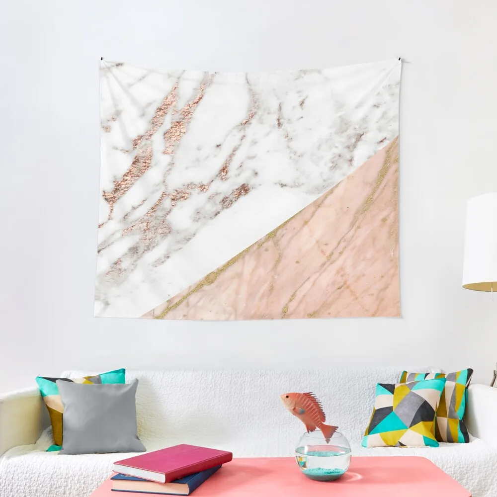 

Rose gold marble blended Tapestry Cute Room Things Wall Deco Room Decoration Aesthetic Tapete For The Wall Tapestry