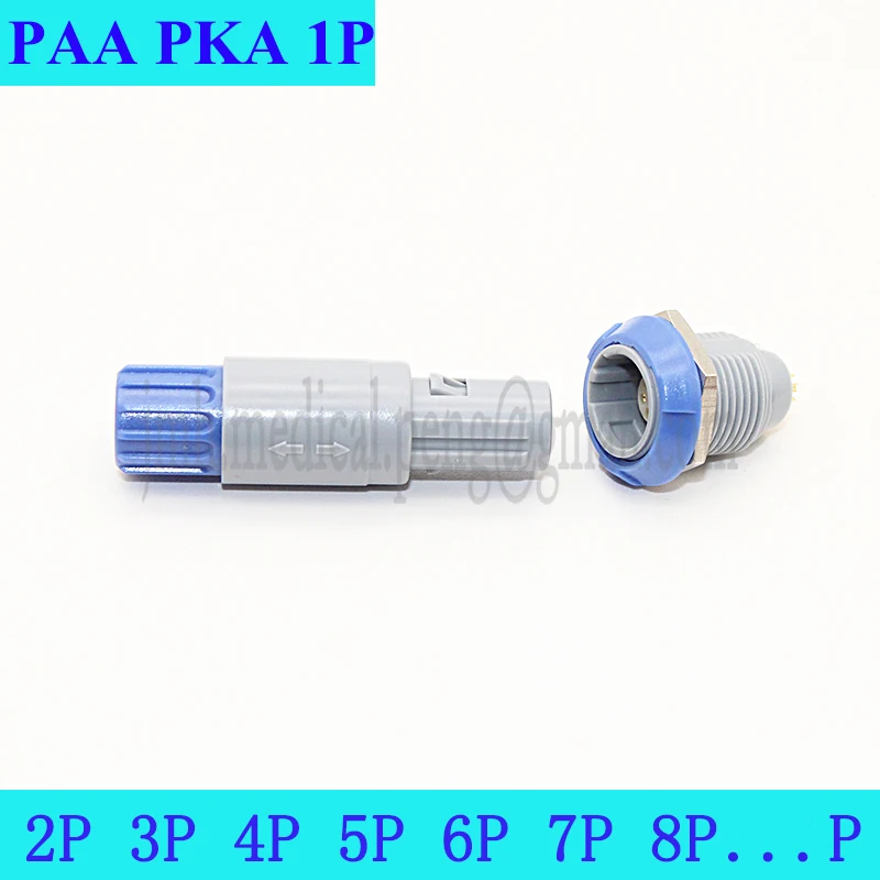 1Set PAA PKA 40 Degrees 1P 2 3 4 5 6 7 8 9 10 12 14 Pin Medical Plastic Push-pull Self-locking Male Plug Female Socket Connector