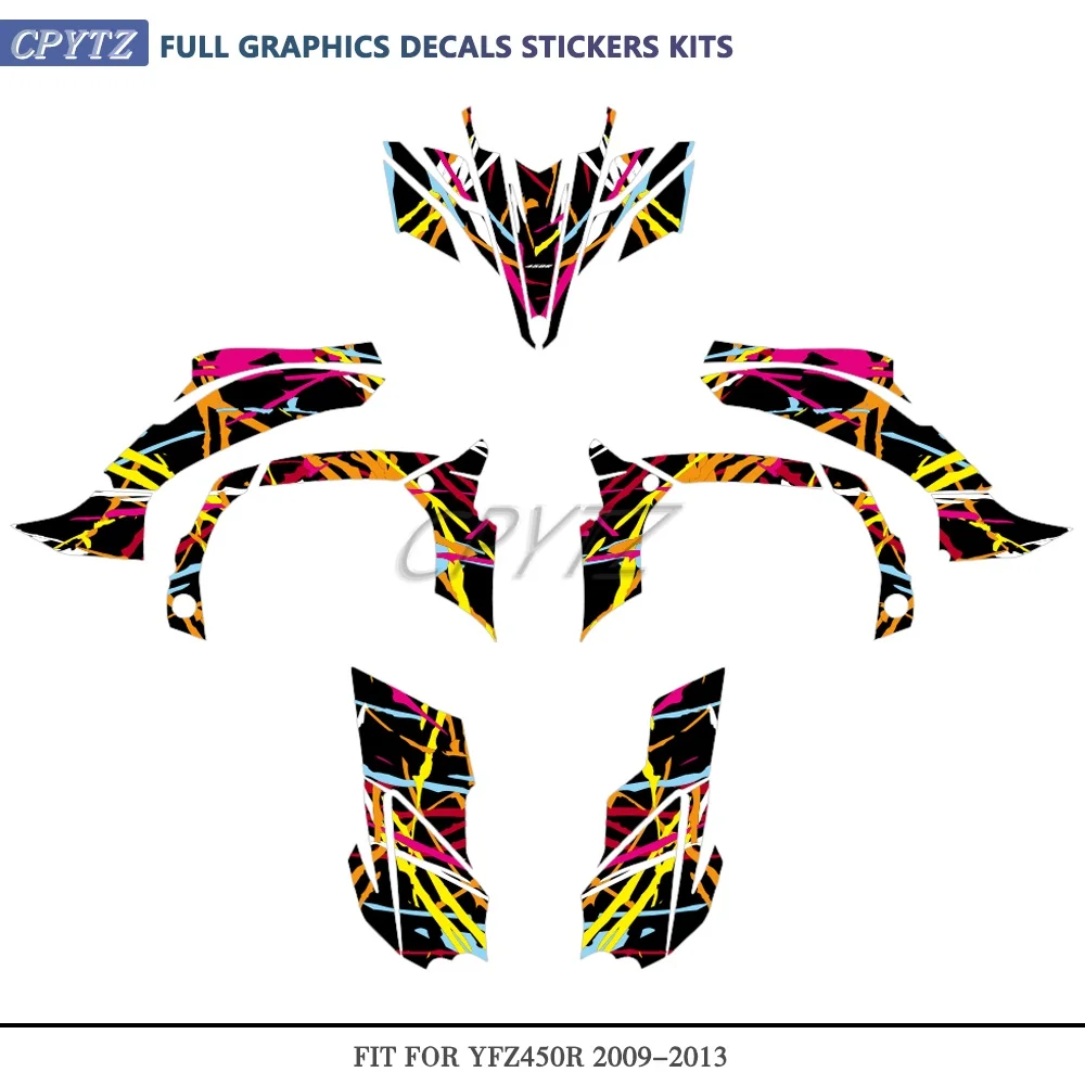 ATV Full Background Graphics Sticker Decal Fit For YFZ450R YFZ 450R 450 R 2009 2010 2011 2012 2013