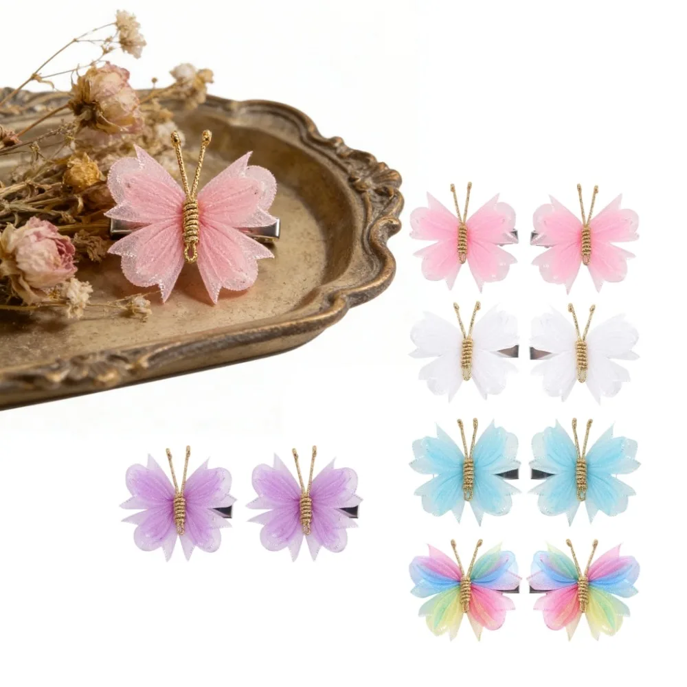 

10pcs Colorful Butterfly Hair Clips, Fashion Cute Daily Hair Accessories for Party Decor