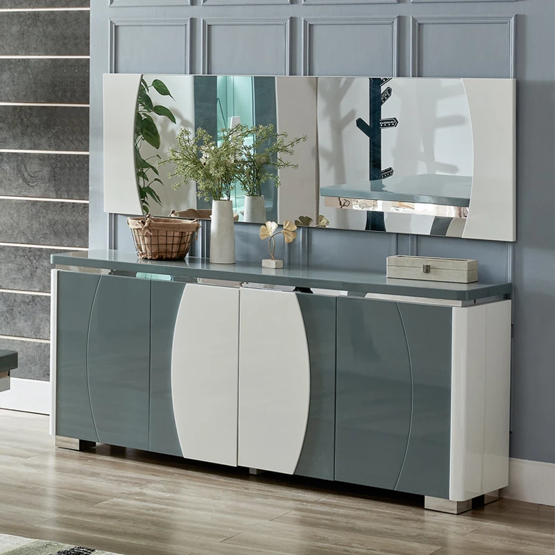 

Modern Wooden Buffet Table Cabinet Dining Room Home Furniture Fashion Storage Sideboard with Drawer Mirror