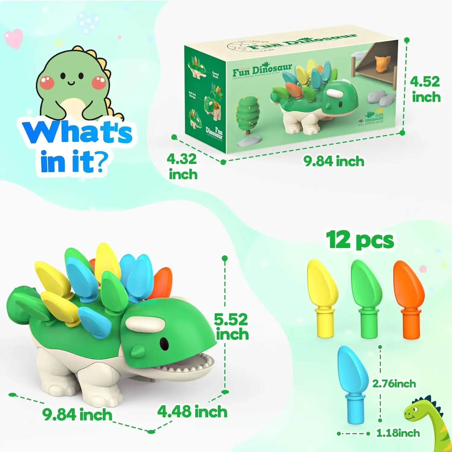 Jouets éducatifs d'apprentissage Montessori, jouets dinosaures à motricité Fine, jouets sensoriels préscolaires pour enfants