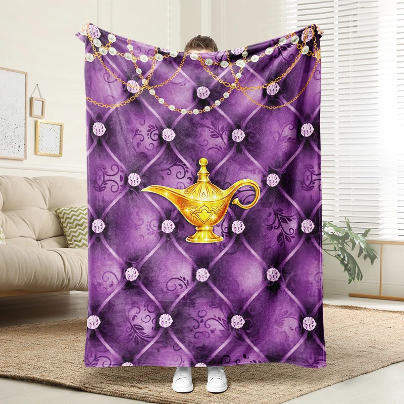 

Disney Aladdin Magic Lamp Printed Blanket Soft Flannel Throw Sofa Bed Warm Blanket Kids Adults Gift Home Decor
