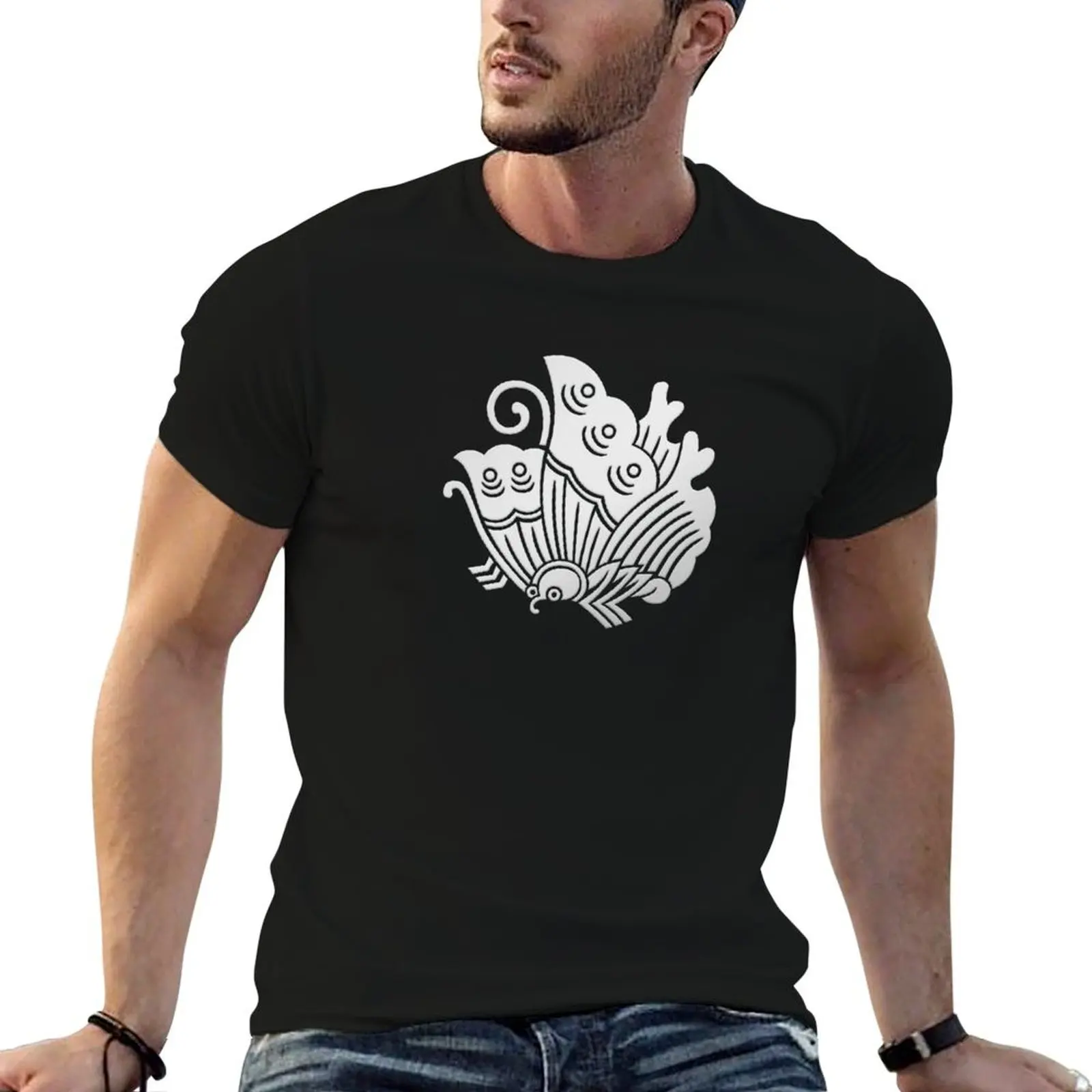 Silver Agehacho Kamon T-Shirt Classic Graphic Short Sleeve Top