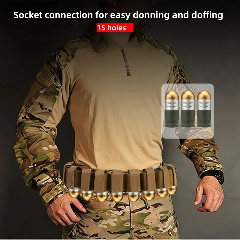 

15pcs grenade model carrier tactical belt grenade belt tool kit grenade storage belt nylon material