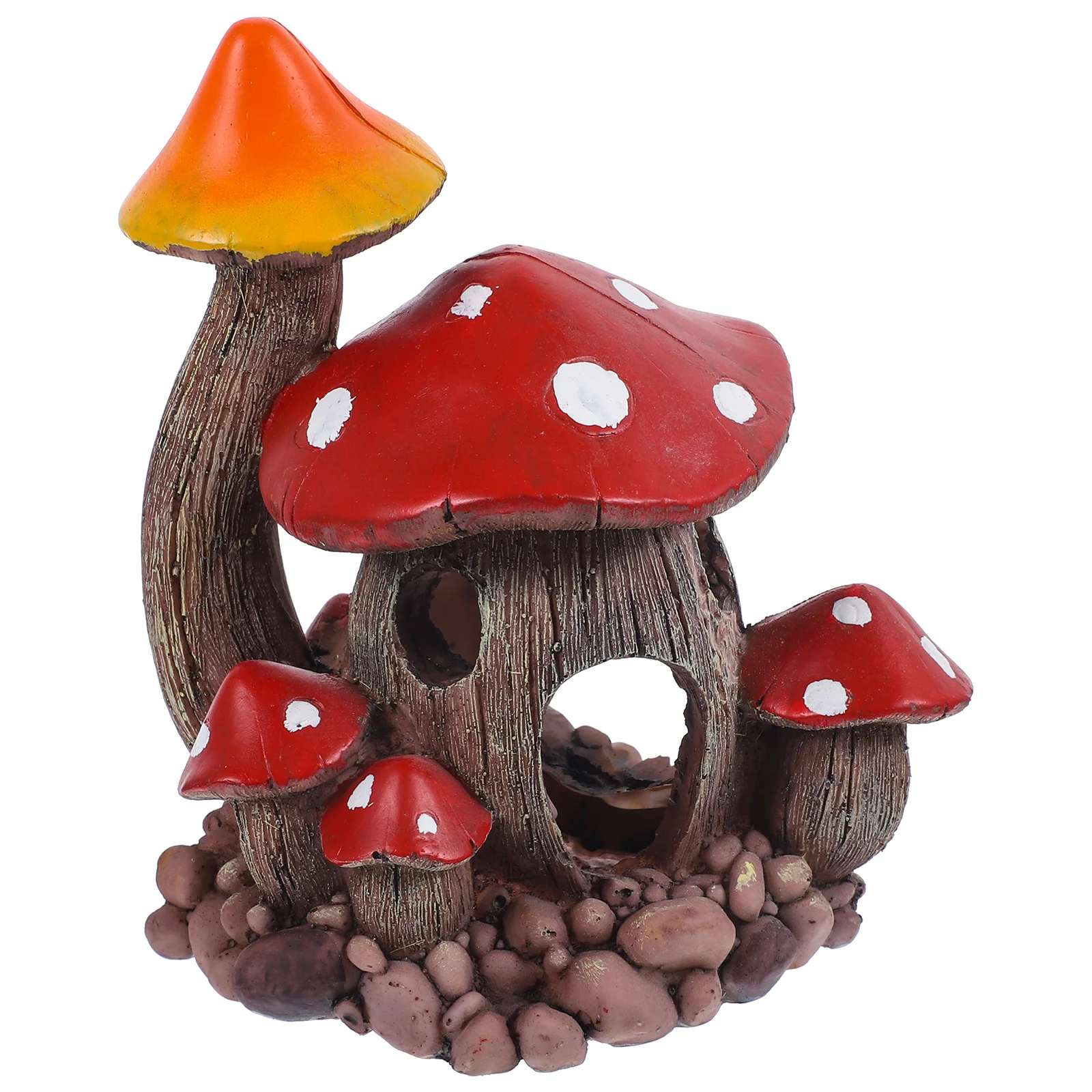 

Mushroom Shelter House Fish Tank Decor Aquarium Cave Resin Material Unique Shape Breeding Ornament Shrimp Hideout Pet