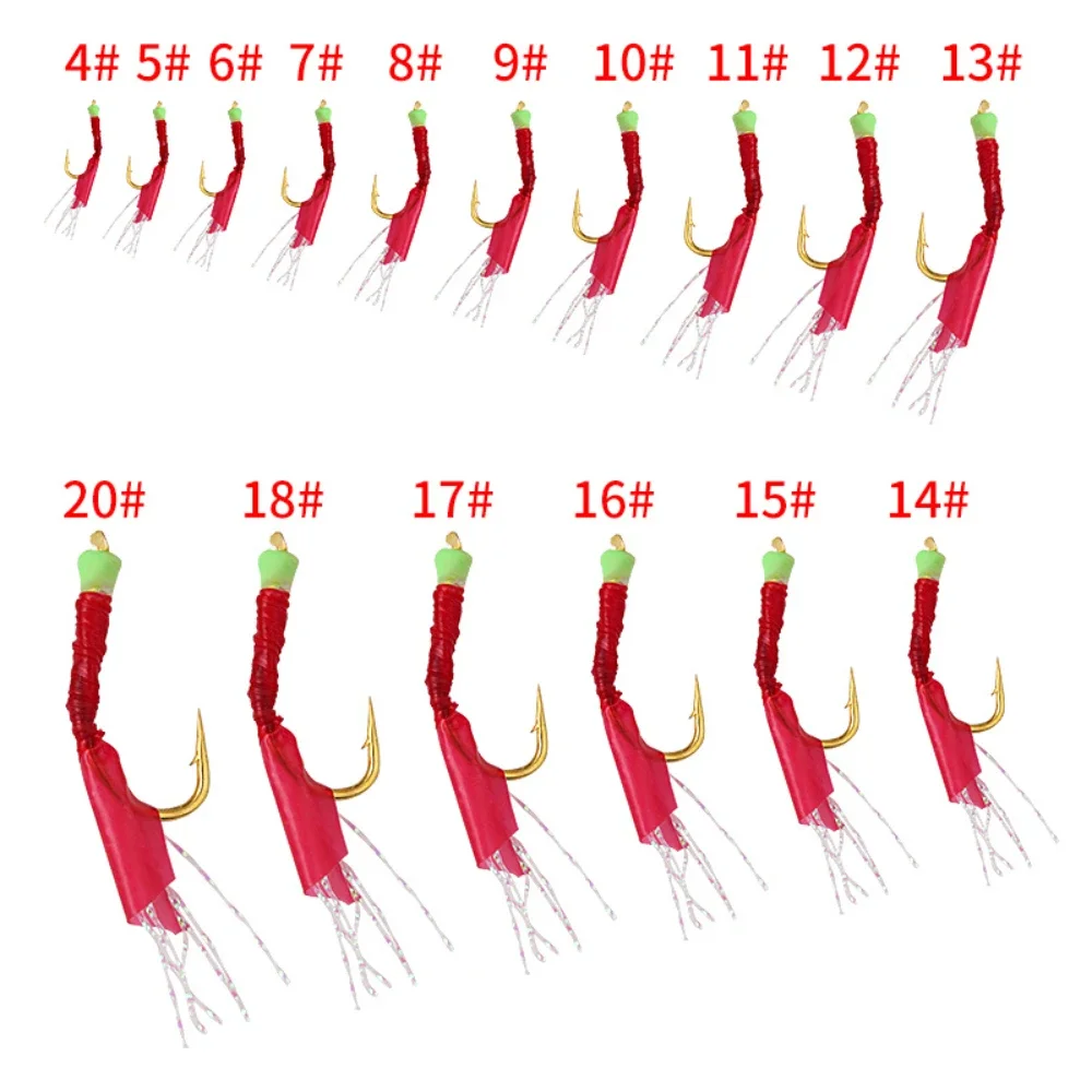

6 Hooks Sabiki Rigs Saltwater Fishing Lures Feather Tackle Luminous Bait for Mackerel Pesca Crochet Artificial String Hooks