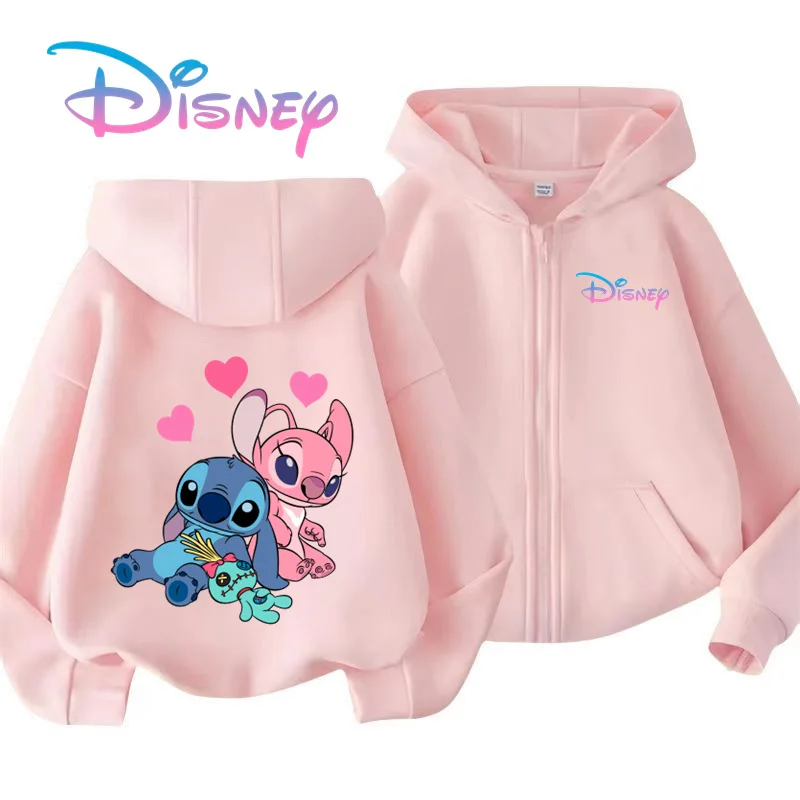 ديزني غرزة Kawaii مطبوعة ملابس الأطفال 3 14 سنة الفتيان والفتيات ملابس الشارع عارضة الرياضة الدافئة لينة هوديي #4