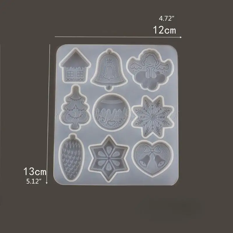 Christmas DIY Crystal Epoxy Mold Christmas Tree Snowflake Elk Pendant Silicone Keychain Jewelry Resin Craft