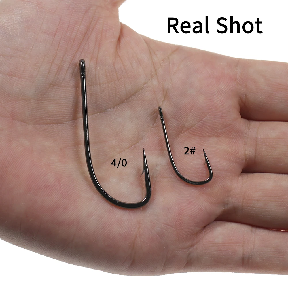 50 Stück 2-fach verstärkte Stinger-Angelhaken für Salzwasser, Sabiki-Rig, große Streamer-Fliegenhaken für Hecht-, Barsch- und Forellenangeln 4 # -4/0 – Detail 6
