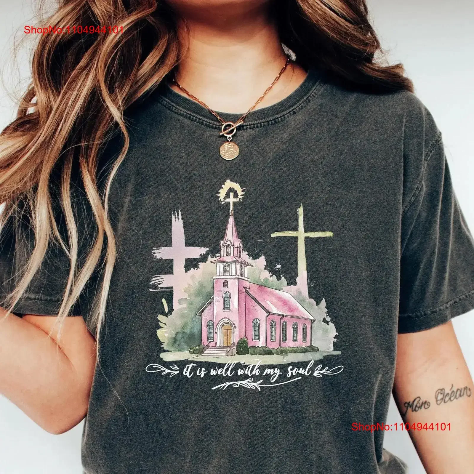 

It Is Well With My Soul T Shirt Jesus SweaT Faith Cute Religious Bible Verse s Christian Crewneck vintage Washed graphic
