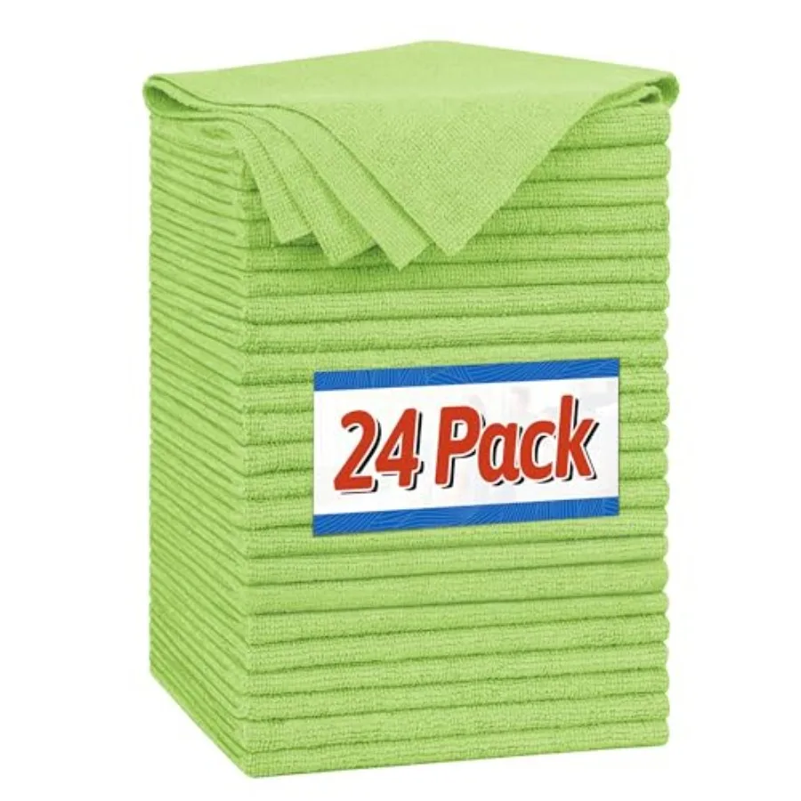 

Microfiber Cleaning Cloth, Shop Towels Bulk, 24 Pack Microfiber Towels for Cars, All-Purpose Absorbent Cleaning Rags, Dust Clot