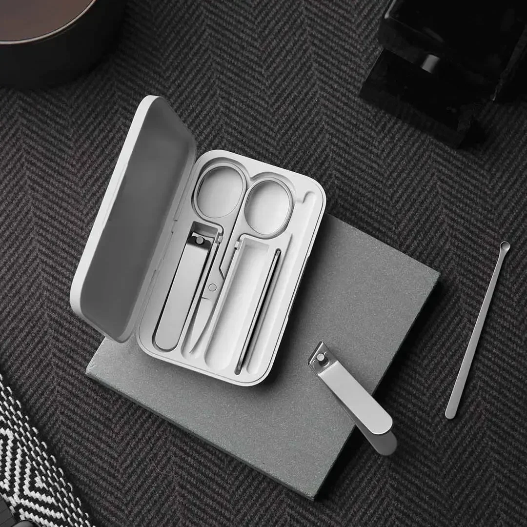 Xiaomi Mijia Stainless Steel Nail Clippers 5Pcs Set Trimmer Pedicure Care Clippers Earpick Nail File Professional Beauty Tools