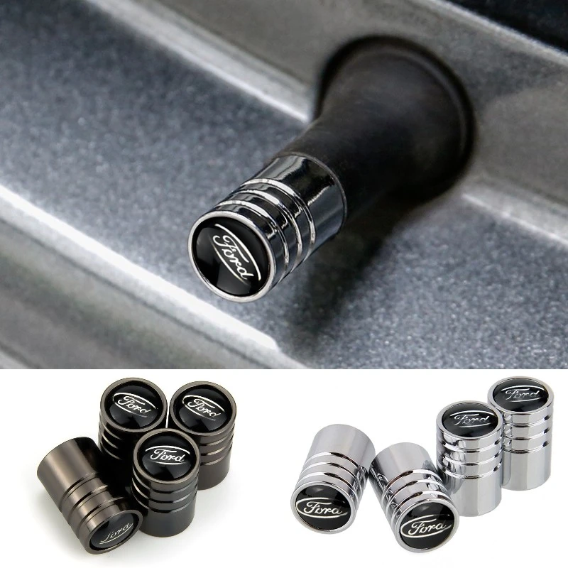 

4Pcs FORD Alloy Tire Valve Stem Caps Air Cover for Focus 2 3 Fiesta RANGER Escort F150 Ecosport Edge Escape Styling Accessories